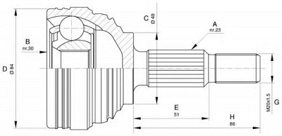 OPEN PARTS cvj561310 -  Шарнирный комплект, приводной вал